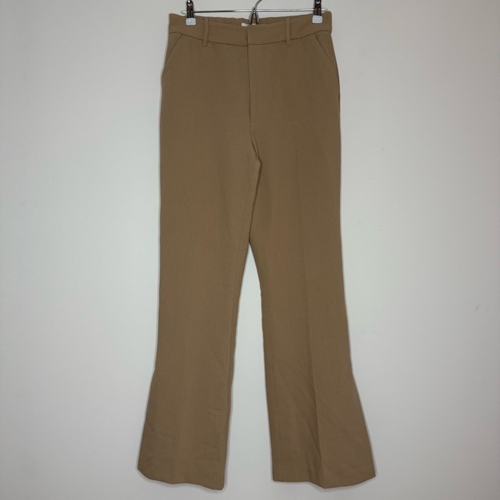 ABERCROMBIE + FITCH Tailored Split Hem Career Professional Flare Camel Trousers - Picture 3 of 11